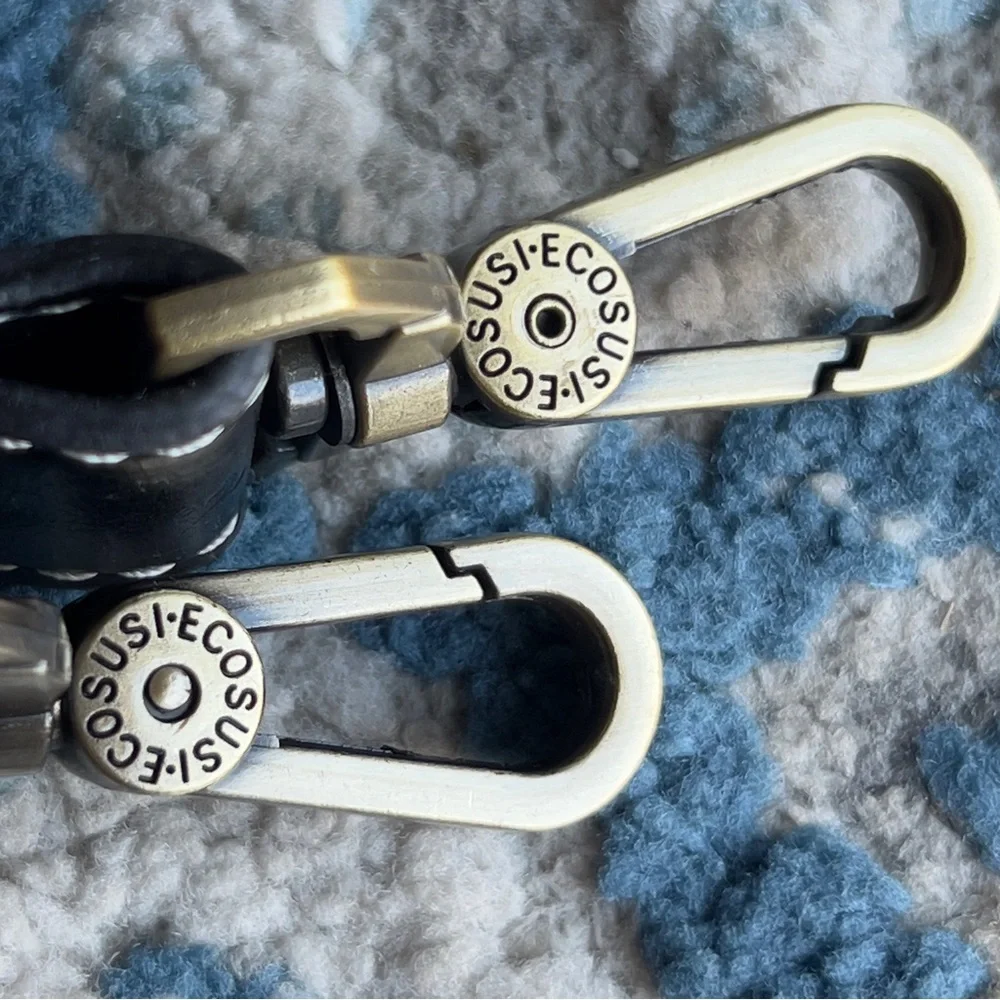 Black Leather Bag Strap with bronze hardware